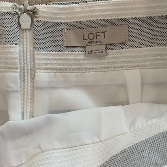LOFT summer striped cotton skirt, fully lined size 12P - Picture 3 of 6